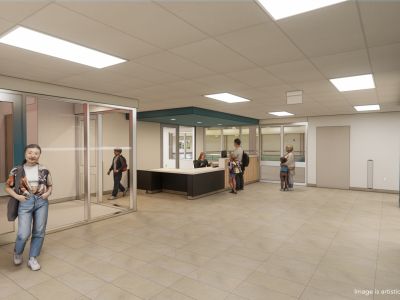 Sightlines of Changeroom from Lobby